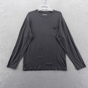 TEC ONE Explorer Long Sleeve Pocket T Shirt Mens Medium Gray UPF 40+ Wicking NEW